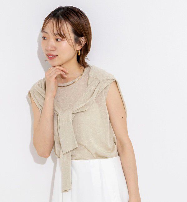 NOLLEY'S「《手洗い可能/アンサンブル対応》ラメノースリーブプルオーバー」|ニット・セーター|