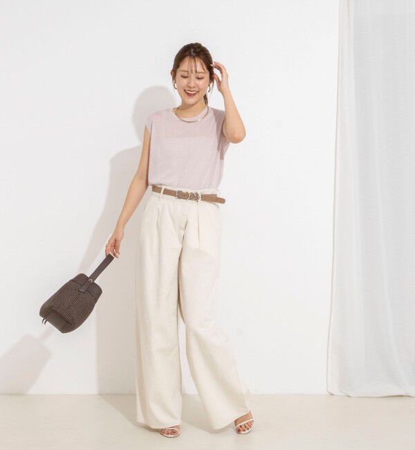 NOLLEY'S「《手洗い可能/アンサンブル対応》ラメノースリーブプルオーバー」|ニット・セーター|