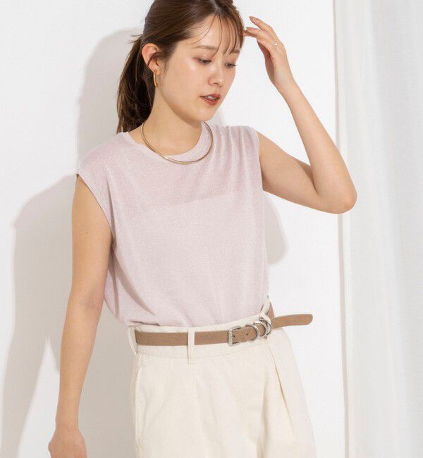 NOLLEY'S「《手洗い可能/アンサンブル対応》ラメノースリーブプルオーバー」|ニット・セーター|