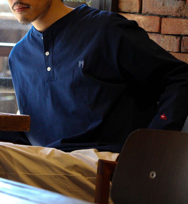 GLOSTER「【BOY刺繍】裏グラデーション ヘンリーネック ロンT」|Tシャツ・カットソー|