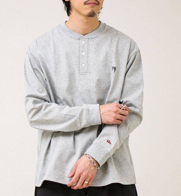 GLOSTER「【BOY刺繍】裏グラデーション ヘンリーネック ロンT」|Tシャツ・カットソー|