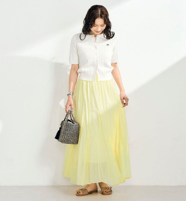 fredy emue「【毎年大人気！/完売必須】FR刺しゅうケーブル柄半袖カーディガン」|カーディガン|