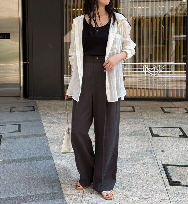 fredy emue「リネン混楊柳フーディシャツ」|シャツ・ブラウス|