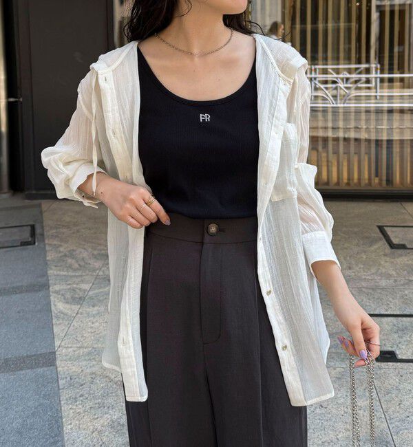 fredy emue「リネン混楊柳フーディシャツ」|シャツ・ブラウス|