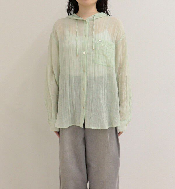 fredy emue「リネン混楊柳フーディシャツ」|シャツ・ブラウス|