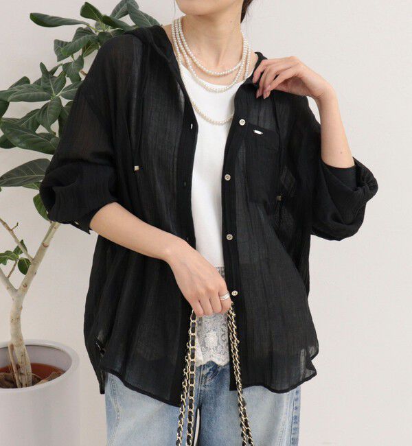 fredy emue「リネン混楊柳フーディシャツ」|シャツ・ブラウス|