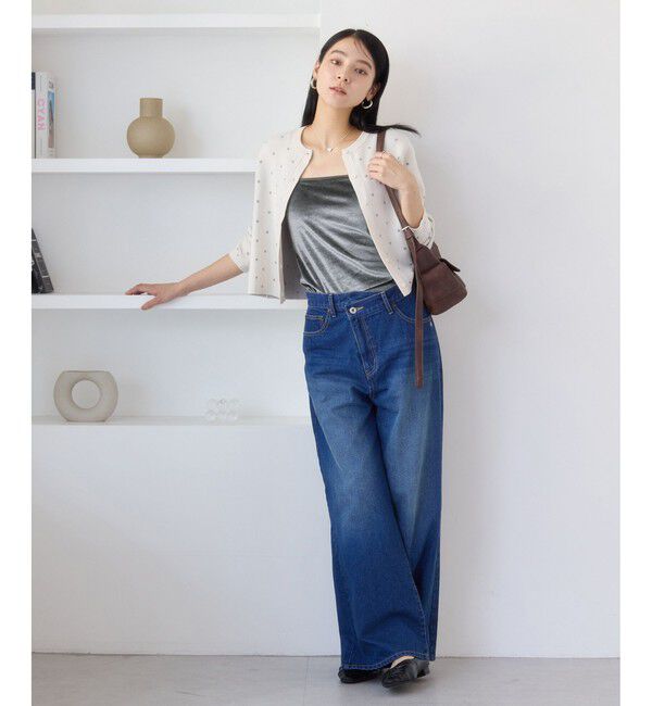 VIS「カップ付きベロアキャミソール」|キャミソール|