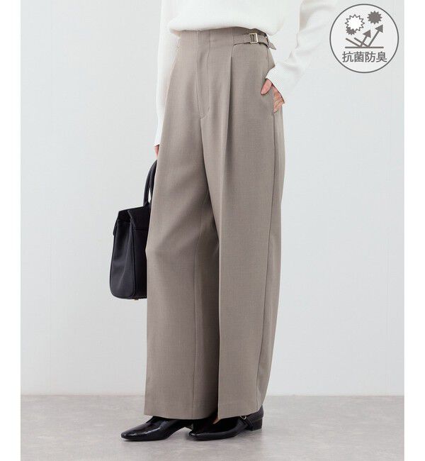 Rope&rsquo;Picnic「クリアツイルワイドパンツ/入卒式・セレモニー・セットアップ対応」|チノ|ベージュ系(29)