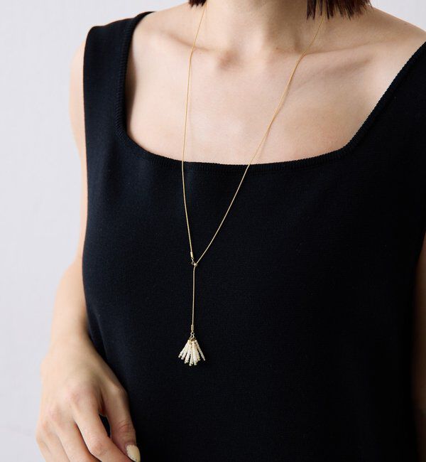 「【PAPILLONNER/パピヨネ】ビーズフリンジYネックレス」|ネックレス|ゴールド