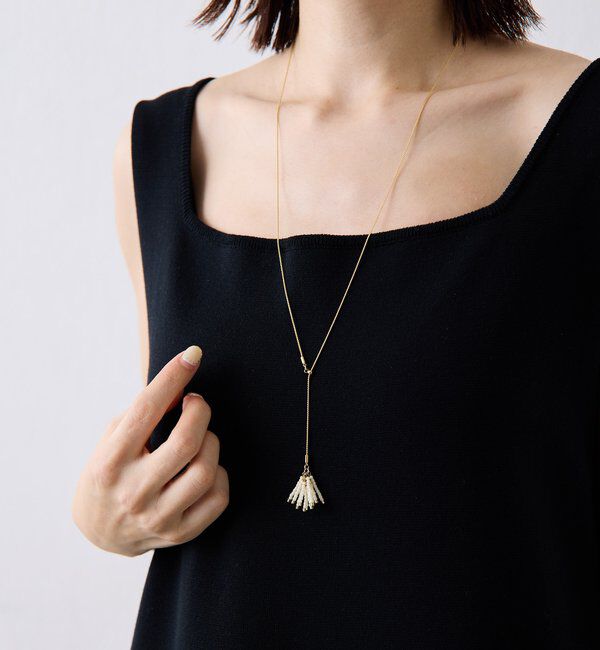  「【PAPILLONNER/パピヨネ】ビーズフリンジYネックレス」|ネックレス|