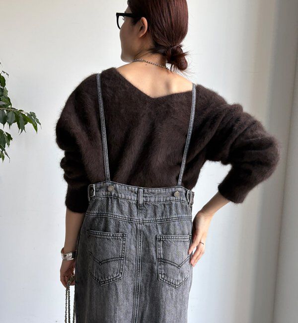  「裾フリンジデニムジャンスカ」|ワンピース|