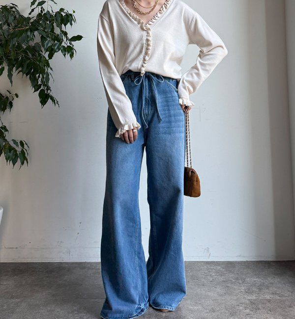  「【WEB限定】ニットフリルカーディガン」|カーディガン|