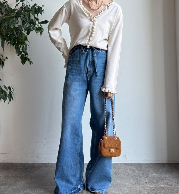  「【WEB限定】ニットフリルカーディガン」|カーディガン|