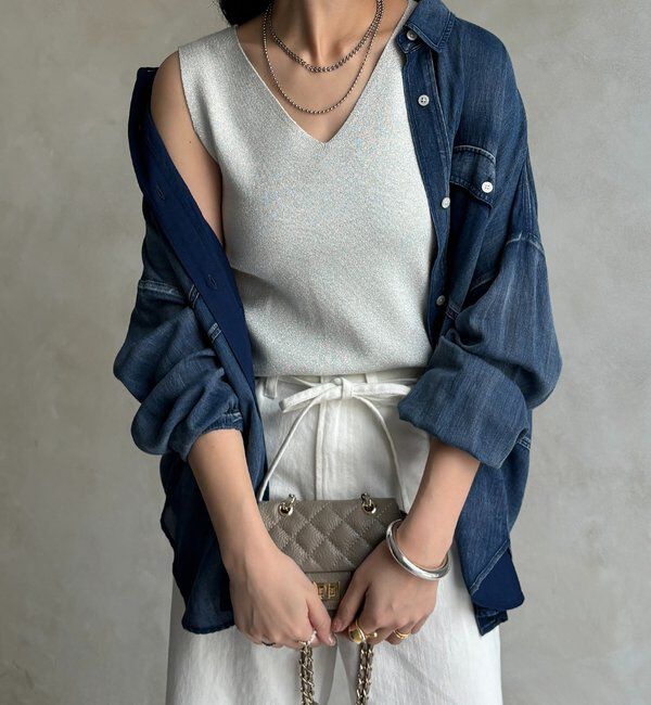  「前後2WAYラメニットタンク」|ニット・セーター|