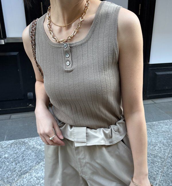  「ヘンリーネック前後2WAYニットタンク」|ニット・セーター|