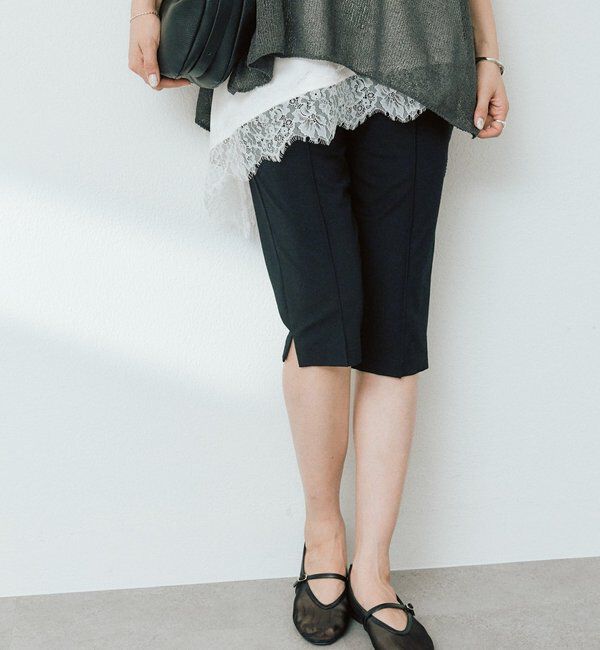  「予約【トレンド感抜群】イージーカプリパンツ」|チノ|ブラック