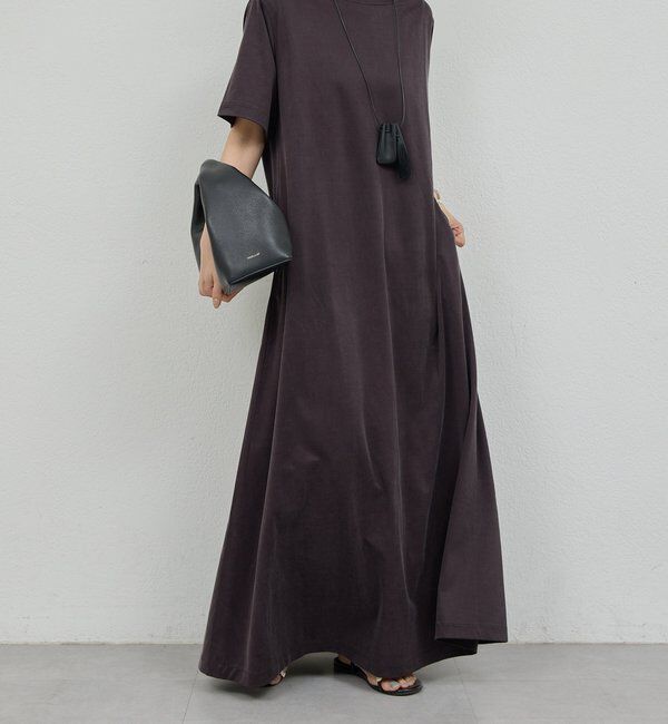  「キュプラジャージードレス」|ワンピース|ブラウン