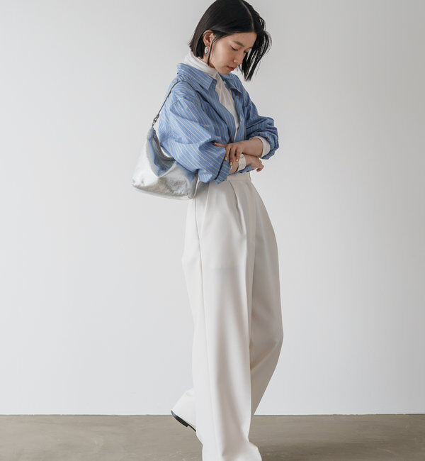  「ソフトレザーシンプルショルダーバッグ［silver］」|ショルダー・メッセンジャー|