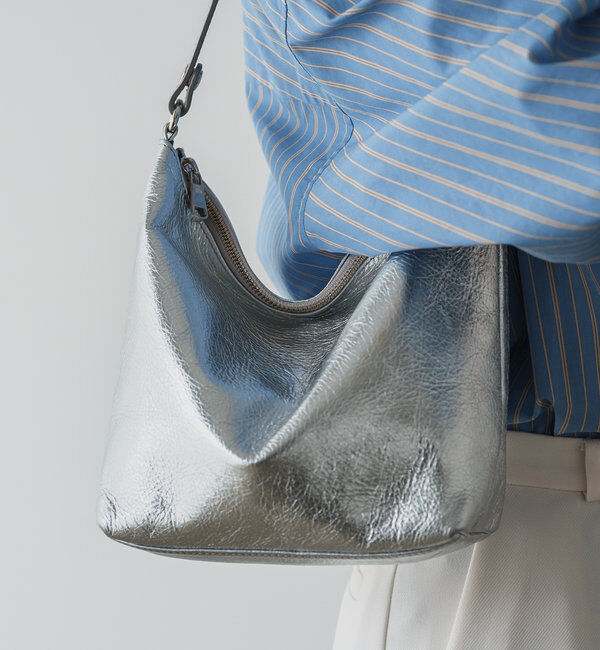  「ソフトレザーシンプルショルダーバッグ［silver］」|ショルダー・メッセンジャー|