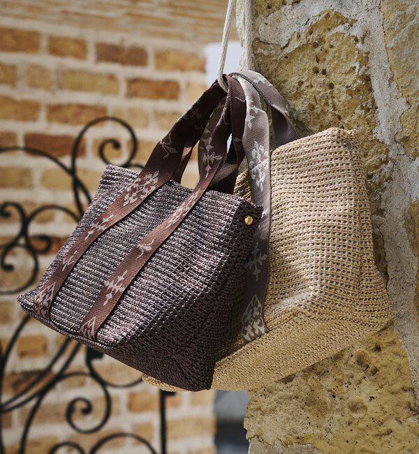  「ナイロンラフィアデイリーミニトートバッグ」|トートバッグ|