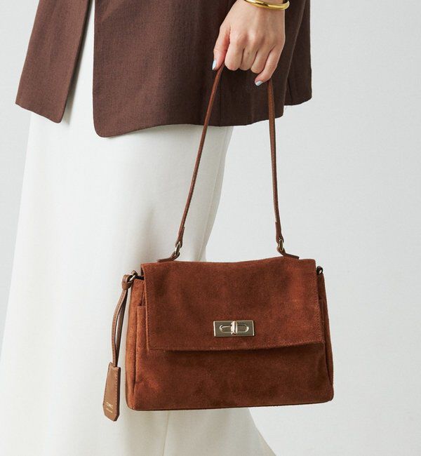  「《WEB限定》スエードフラップミニトートバッグ」|トートバッグ|ブラウン