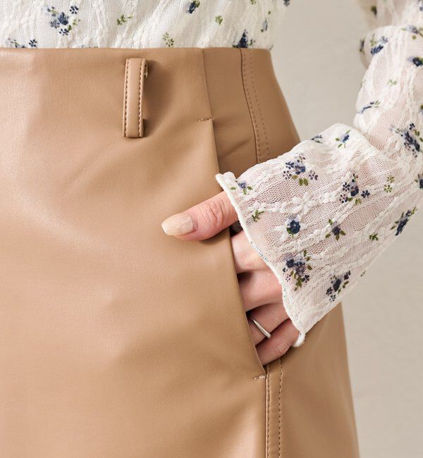  「フェイクレザーミニスカート」|スカート|