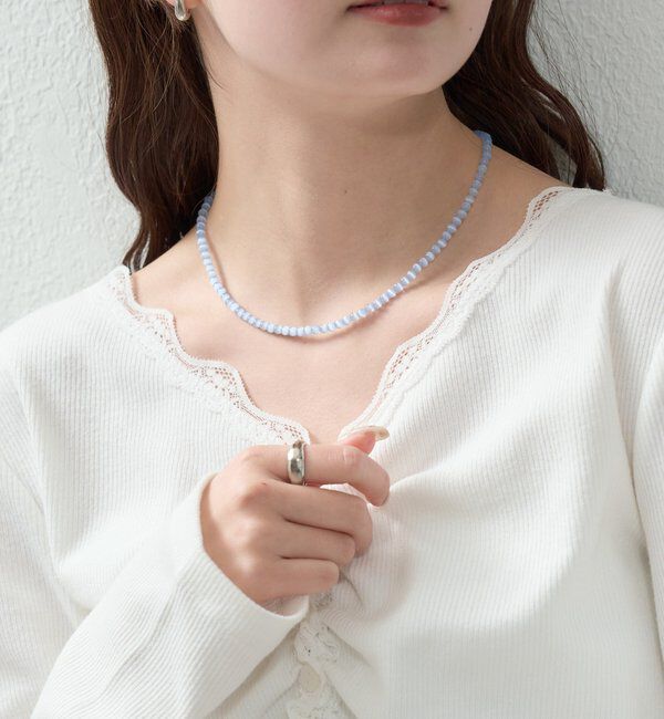  「クリアカラービーズネックレス」|リング|