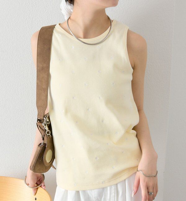  「フラワードットタンクトップ」|キャミソール|イエロー