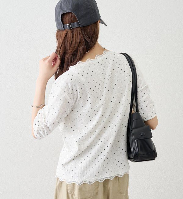  「半袖ギャザーリブカーディガン」|Tシャツ・カットソー|