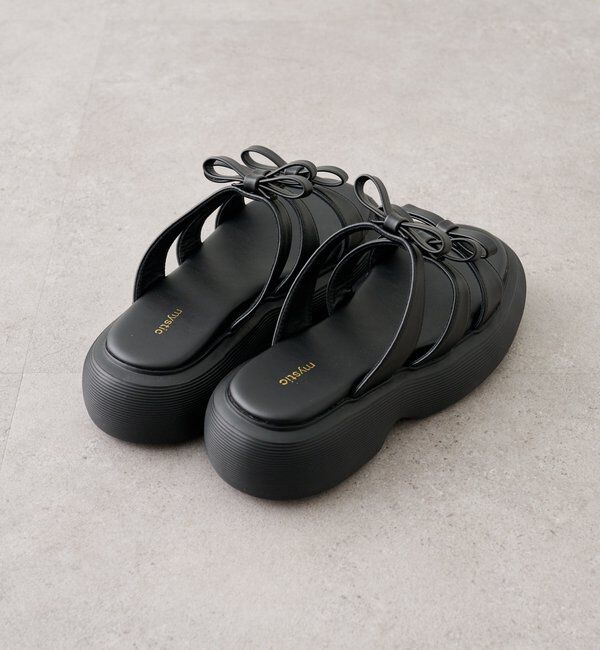  「ボリュームソール リボンサンダル」|サンダル|