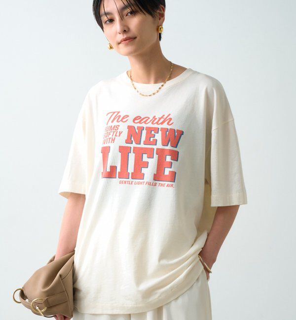  「ロゴプリントTシャツ」|Tシャツ・カットソー|アイボリー