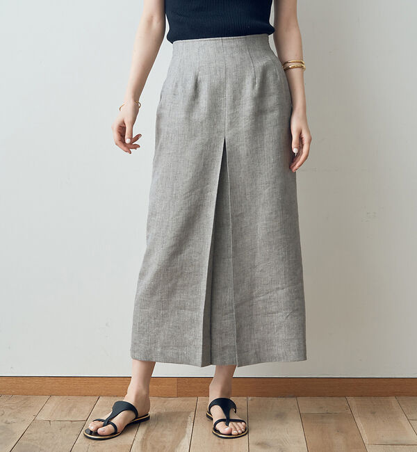 Rouge vif「ラメリネンスリットスカート」|スカート|