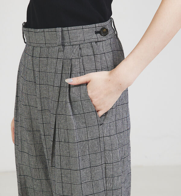 qualite「【セットアップ対応】リネングレンチェックパンツ」|その他|