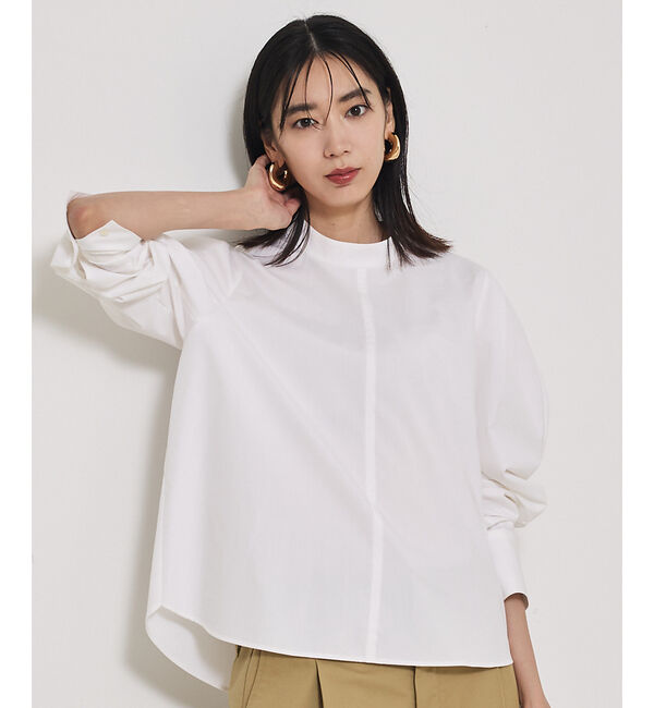 qualite「カービースリーブブラウス」|シャツ・ブラウス|オフホワイト