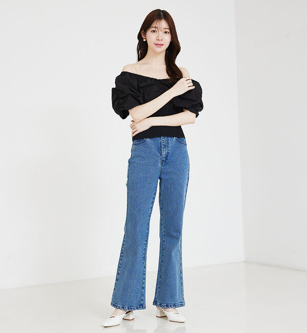 SELFIST「ニットドッキングバルーンブラウス」|シャツ・ブラウス|