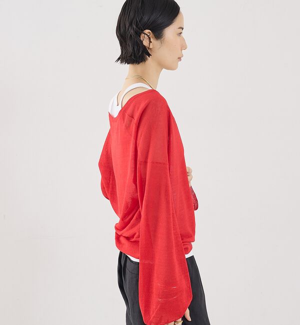 The Store by C' 「【COCUCA】リネンVネックニット」|ニット・セーター|