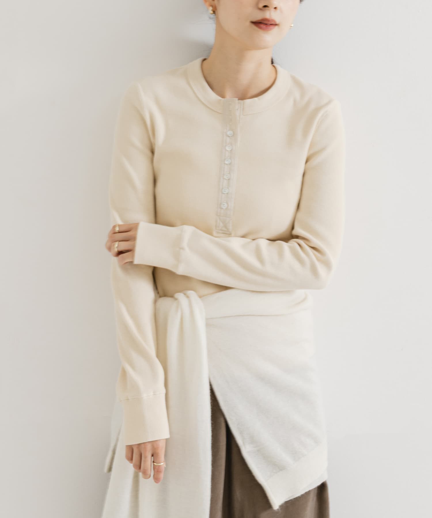 URBAN RESEARCH「ヘンリーネックリブカットソー」|Tシャツ・カットソー|