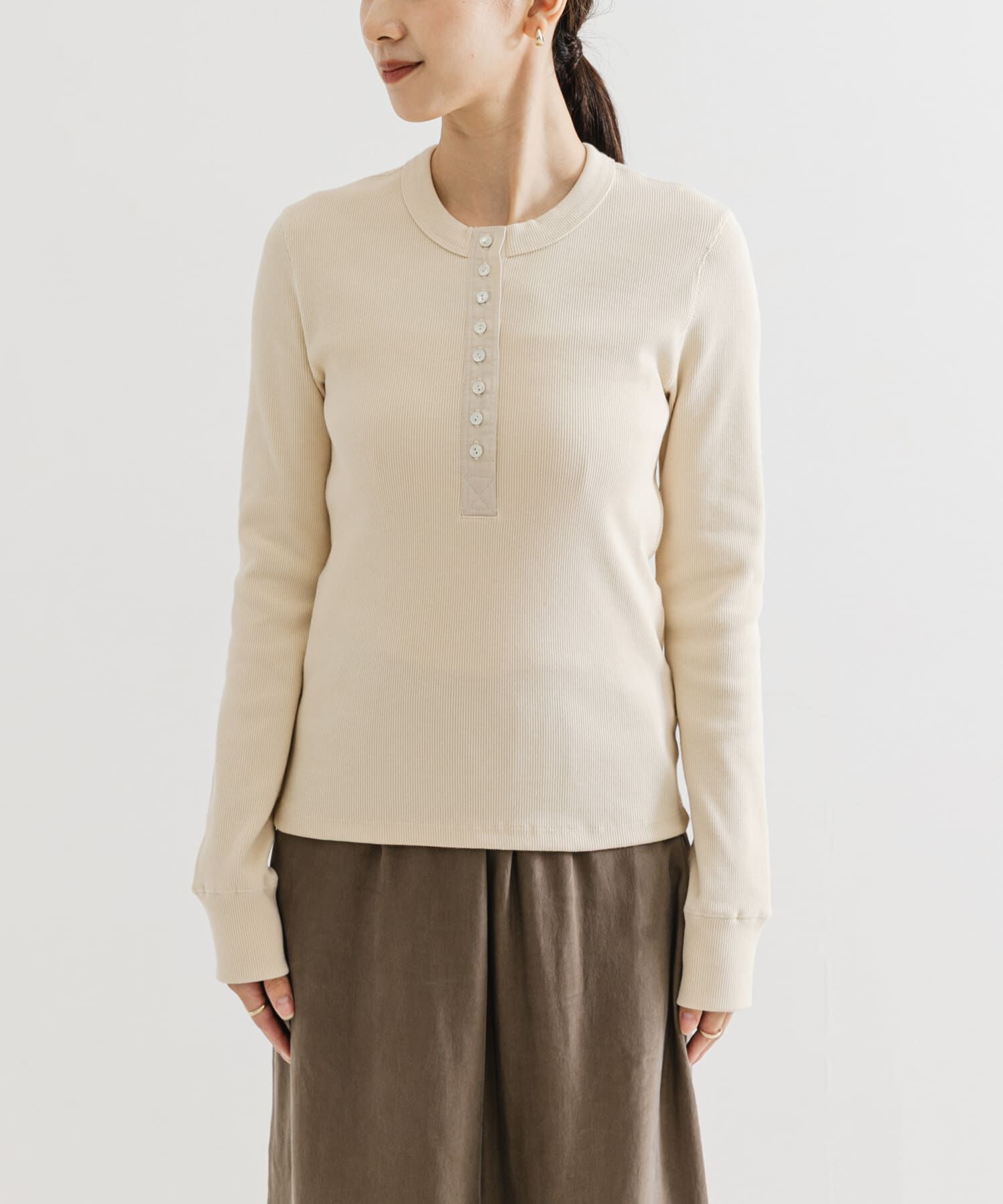 URBAN RESEARCH「ヘンリーネックリブカットソー」|Tシャツ・カットソー|