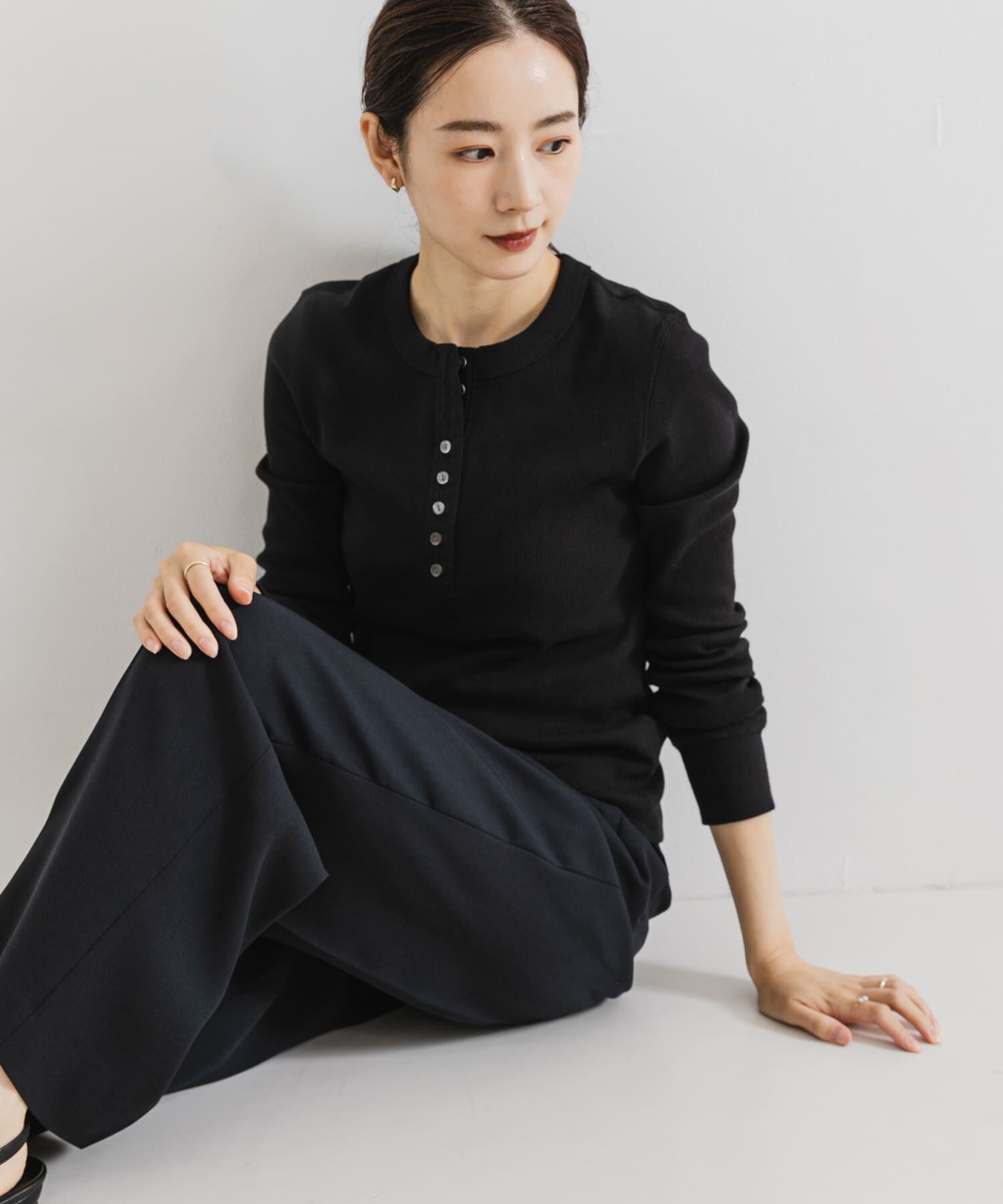 URBAN RESEARCH「ヘンリーネックリブカットソー」|Tシャツ・カットソー|