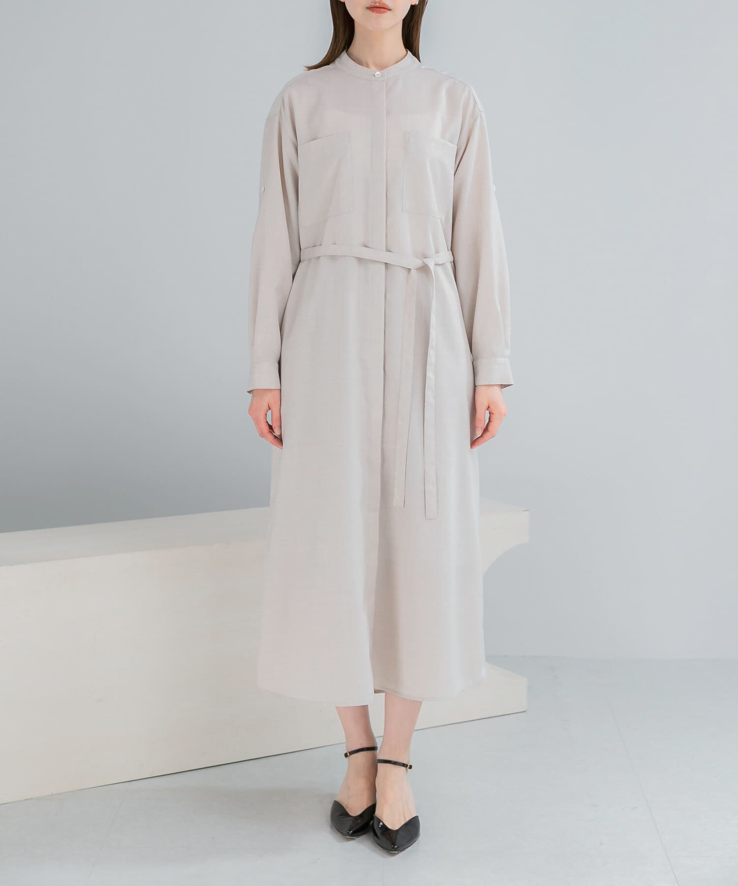 URBAN RESEARCH ROSSO「ウォッシャブルリネンライクシャツワンピース」|ワンピース|