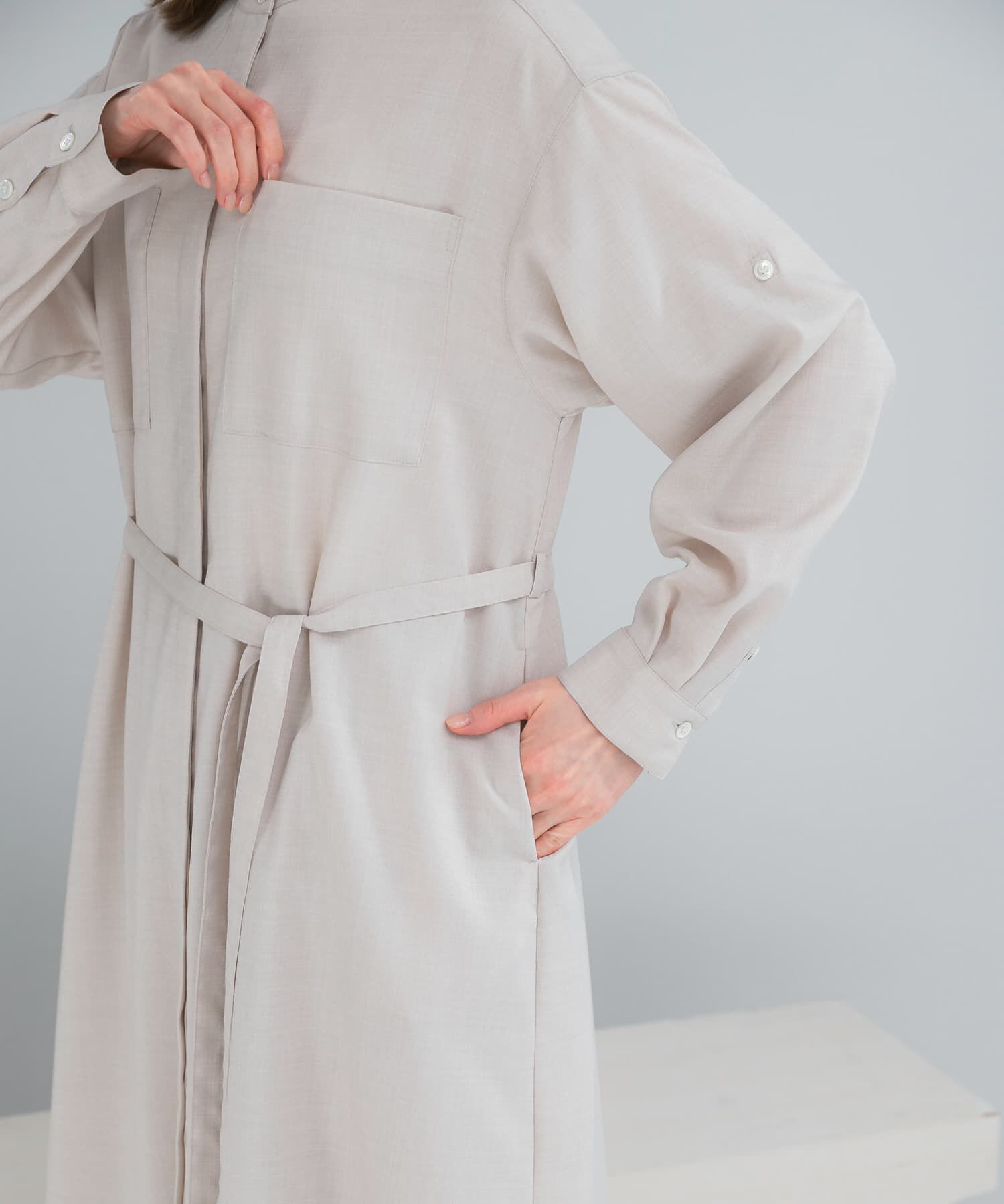 URBAN RESEARCH ROSSO「ウォッシャブルリネンライクシャツワンピース」|ワンピース|