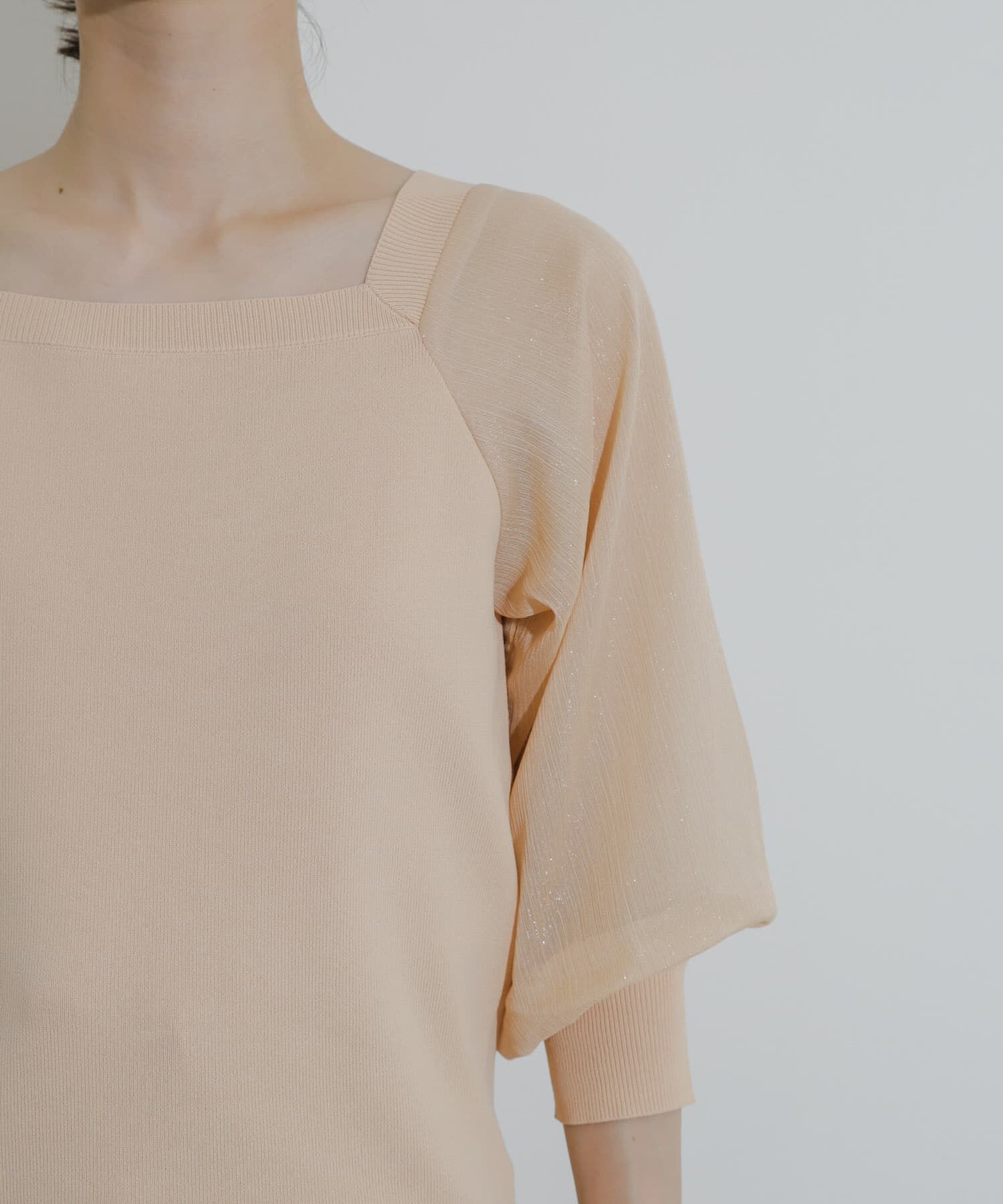 SENSE OF PLACE by URBAN RESEARCH「シアーボリュームスリーブセーター(5分袖)」|ニット・セーター|