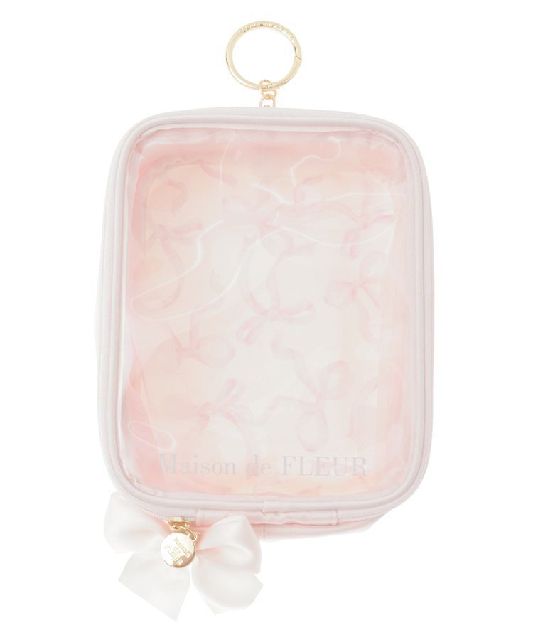 Maison de FLEUR「【5色展開】リボンプリントクリアポーチ」|ポーチ|