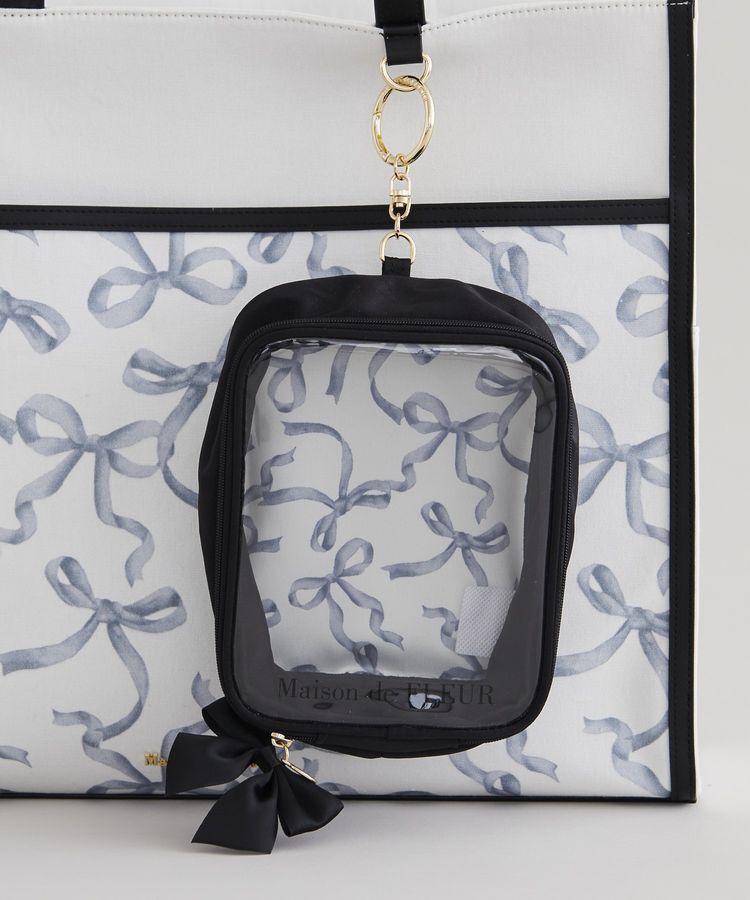 Maison de FLEUR「【5色展開】リボンプリントクリアポーチ」|ポーチ|