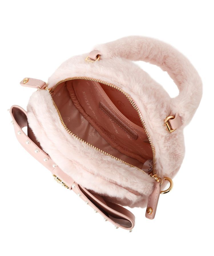 Maison de FLEUR「フェイクファーパールリボンラウンドバッグ」|ハンドバッグ|