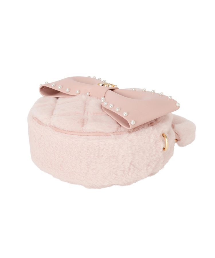 Maison de FLEUR「フェイクファーパールリボンラウンドバッグ」|ハンドバッグ|