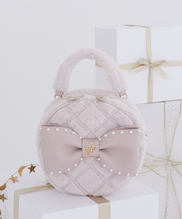Maison de FLEUR「フェイクファーパールリボンラウンドバッグ」|ハンドバッグ|