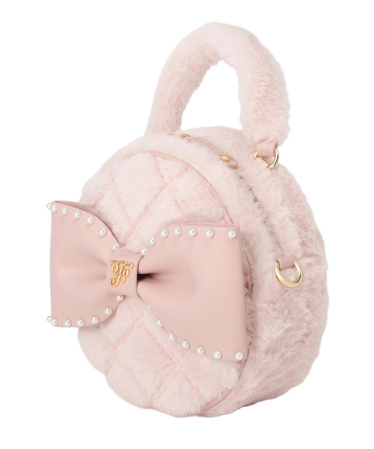 Maison de FLEUR「フェイクファーパールリボンラウンドバッグ」|ハンドバッグ|