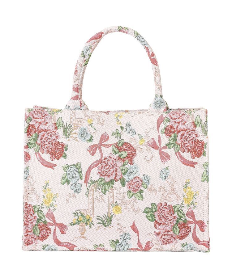 Maison de FLEUR「フラワーガーデン柄ゴブランスクエアトートバッグ」|ハンドバッグ|