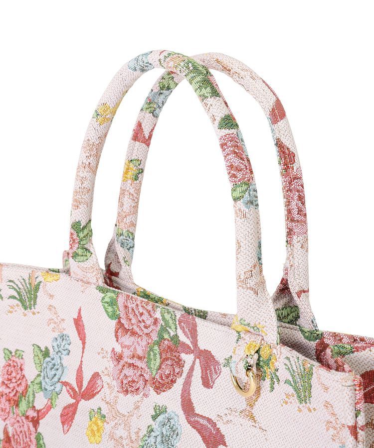 Maison de FLEUR「フラワーガーデン柄ゴブランスクエアトートバッグ」|ハンドバッグ|